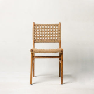 Sand Paper Cord Teak Wood Dining Chair