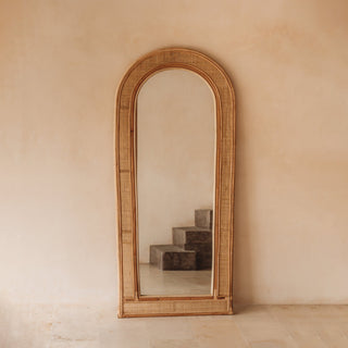 Rattan Arch Full Length Mirror