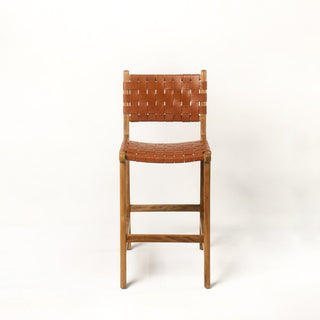 Woven Leather Bar Stool