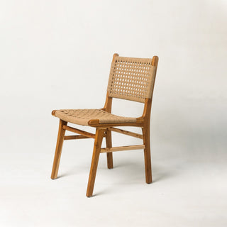 Sand Paper Cord Teak Wood Dining Chair