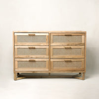 Thumbnail for Elevated Neutral Rattan & Wood Accent Dresser