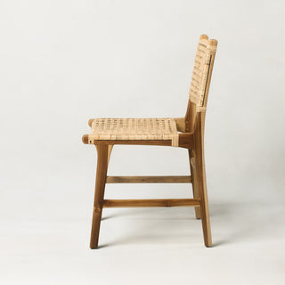 Bali Teak Wood Rattan Dining Chair