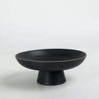 Thumbnail for Ceramic Black Footed Pedestal Fruit Bowl