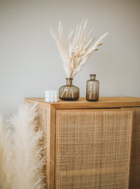 Thumbnail for Type 3 Pampas Grass Arrangement in Bleached White with Charcoal Bubble Vase Bundle