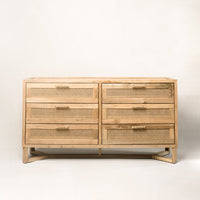 Thumbnail for Neutral Rattan & Wood Accent Dresser