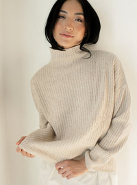 Thumbnail for Ribbed Turtleneck Sweater