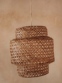 Thumbnail for Cylindrical Tiered Rattan Pendant
