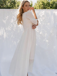 Thumbnail for Rhodes Linen Drape Maxi Dress
