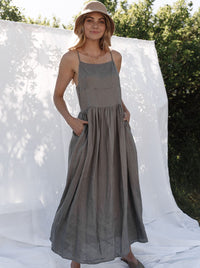Thumbnail for Rhodes Linen Slip Dress