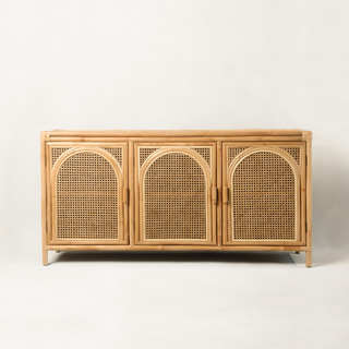 Rattan and Cane Arch Sideboard